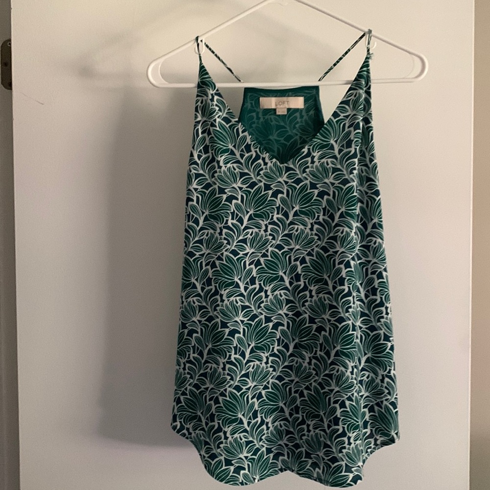 Loft green floral shirt